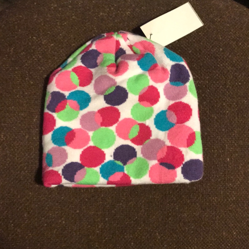 New polka dot girls winter hat size 7-16